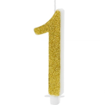Number Candle Modern - 1 - Gold